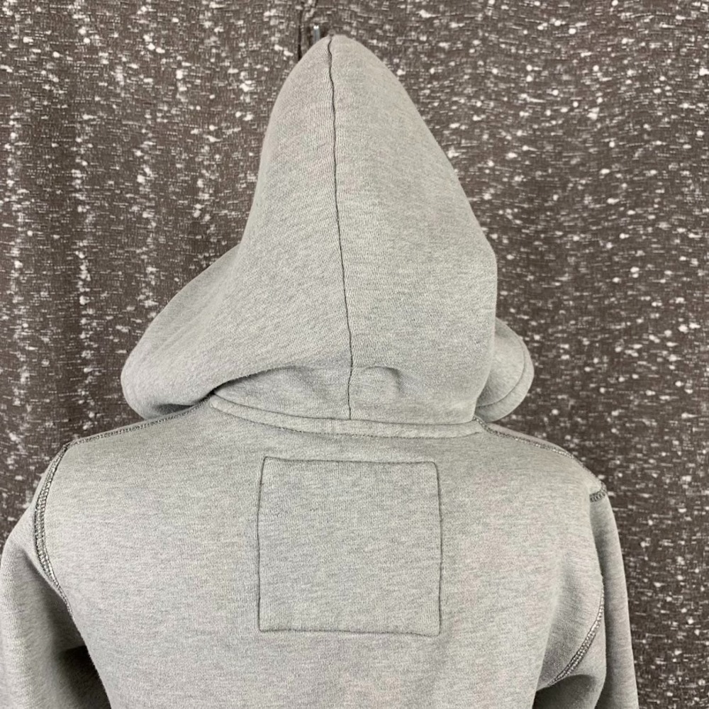 Vintage Y2K Abercrombie & Fitch Gray Pullover Hoodie Sweatshirt Preppy Juniors M - Picture 7 of 9